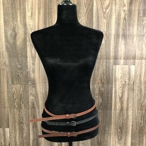 Set of three thin belts